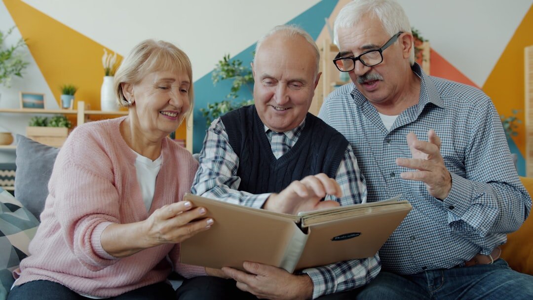senior couple checking documents