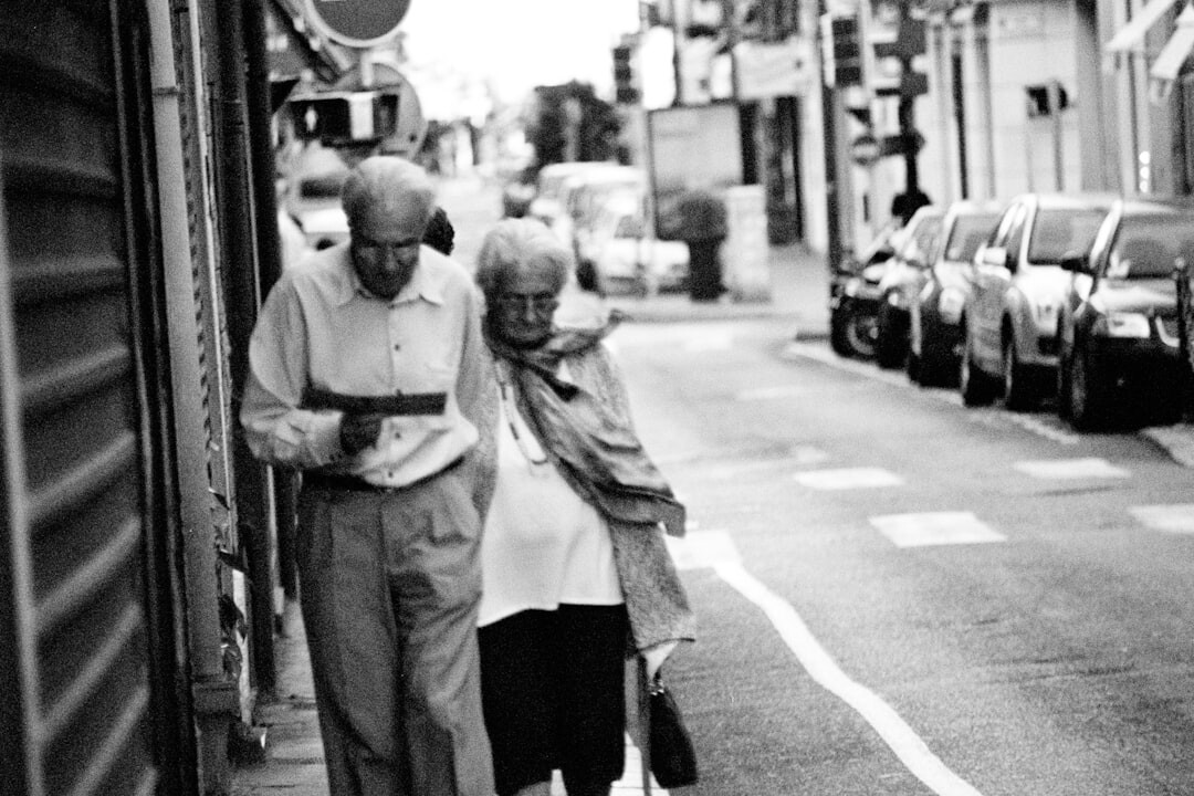 senior couple checking documents